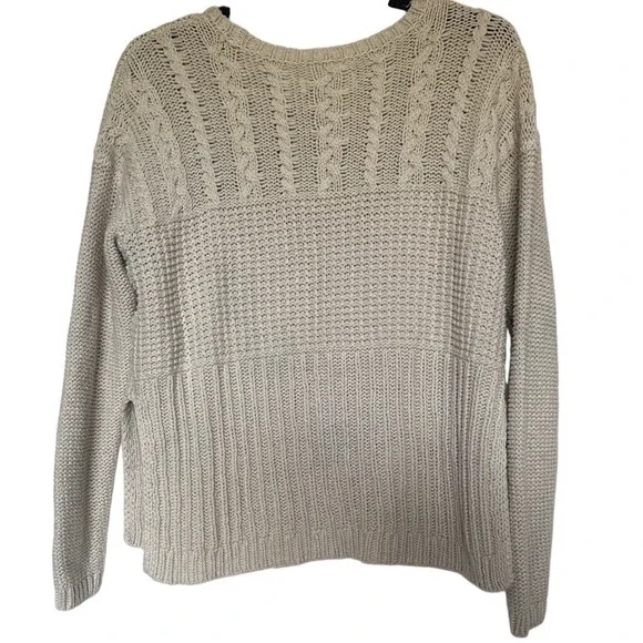 Abercrombie & Fitch Sweater Small‎ Cream CableKnit Pullover Size S Chunky Cozy - Picture 3 of 7